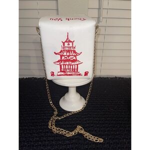 BAM FOREVER CHINESE TAKE OUT Food Thank You Clutch Bag  White/Red
